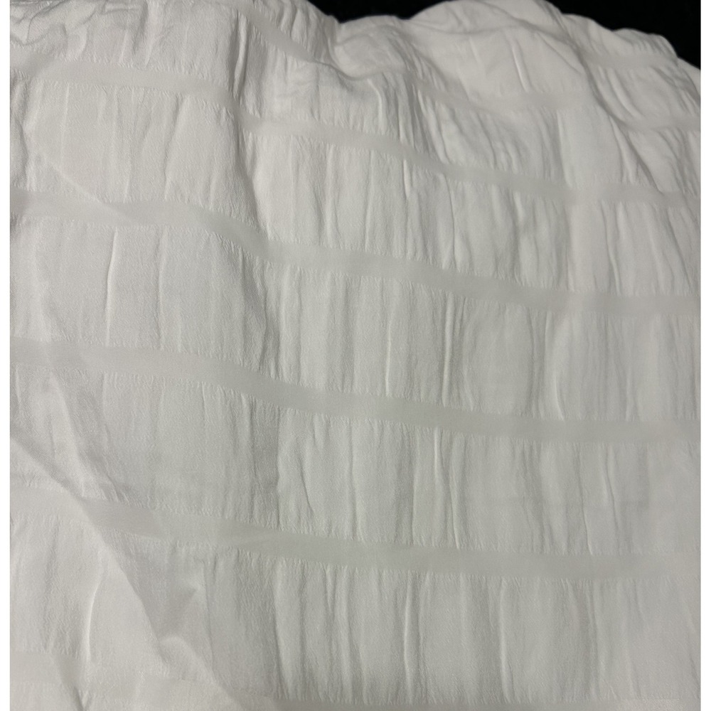 Avelom 3pc King 104X90 White Seersucker-Textured Striped Duvet Cover Lightweight